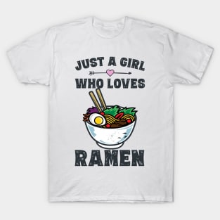 Funny Japanese Ramen Noodles Gift for Girls Anime Lovers T-Shirt